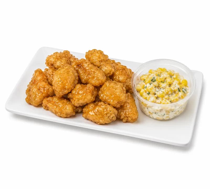 Honey Popcorn Chicken with Corn Salad